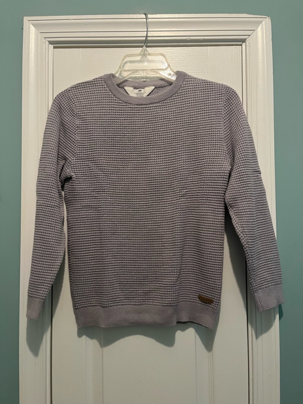 H&M Boys Purple Waffle Textured Crewneck Pullover Sweater Size US 8/10